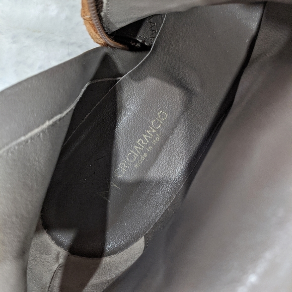 Brown Leather Women's Ankle Booties size 10 Distressed Look round toe - Picture 9 of 10